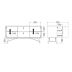 Raya Sideboard 2 Doors 2 Drawers in Matt Black Walnut