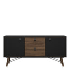 Raya Sideboard 2 Doors 2 Drawers in Matt Black Walnut