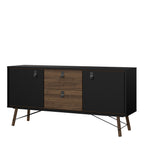 Raya Sideboard 2 Doors 2 Drawers in Matt Black Walnut