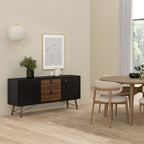 Raya Sideboard 2 Doors 2 Drawers in Matt Black Walnut