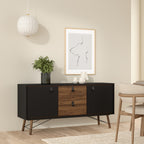 Raya Sideboard 2 Doors 2 Drawers in Matt Black Walnut