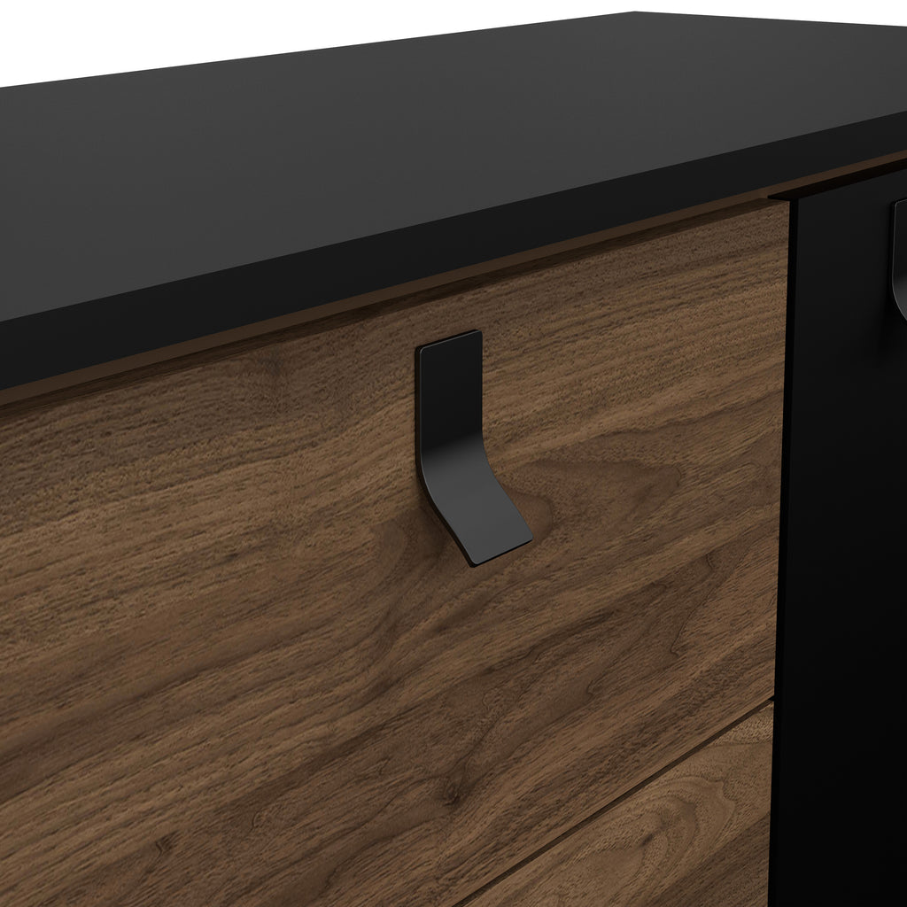 Raya Sideboard 2 Doors 2 Drawers in Matt Black Walnut