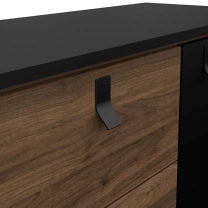 Raya Sideboard 2 Doors 2 Drawers in Matt Black Walnut