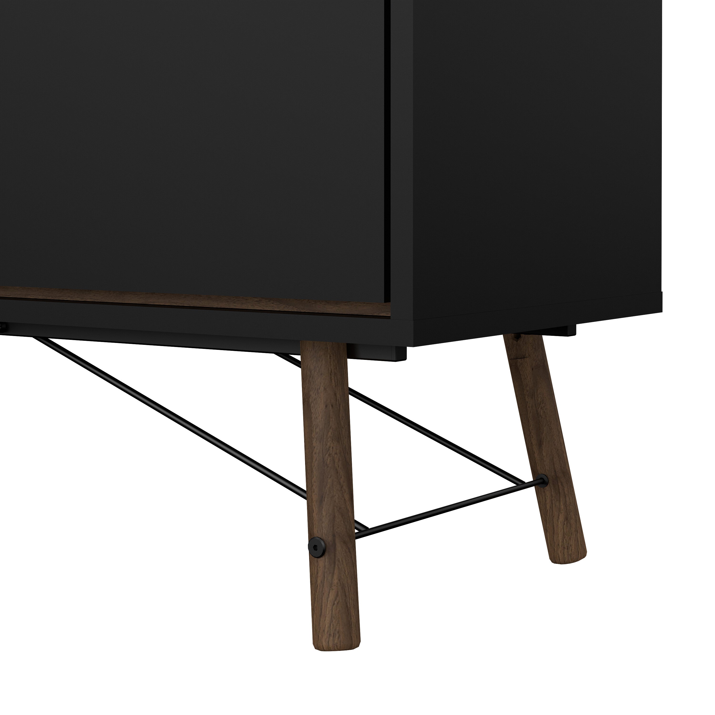 Raya Sideboard 2 Doors 2 Drawers in Matt Black Walnut