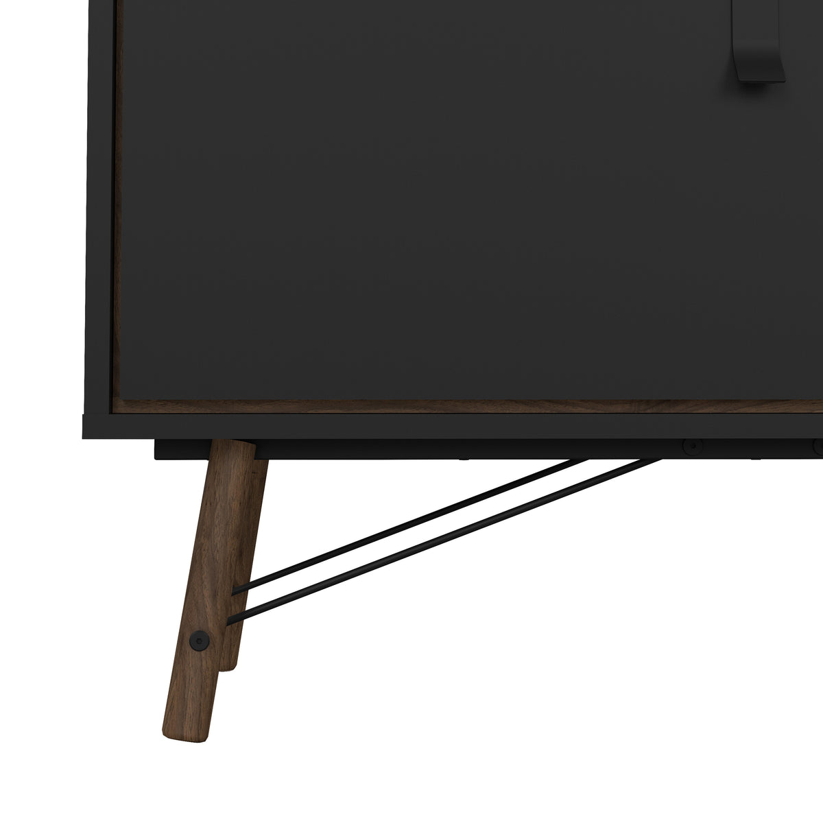 Raya TV Unit 1 Door 1 Drawer in Matt Black Walnut
