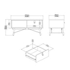 Raya Coffee Table with 1 Drawer in Matt White