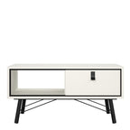 Raya Coffee Table with 1 Drawer in Matt White