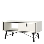 Raya Coffee Table with 1 Drawer in Matt White