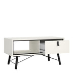 Raya Coffee Table with 1 Drawer in Matt White