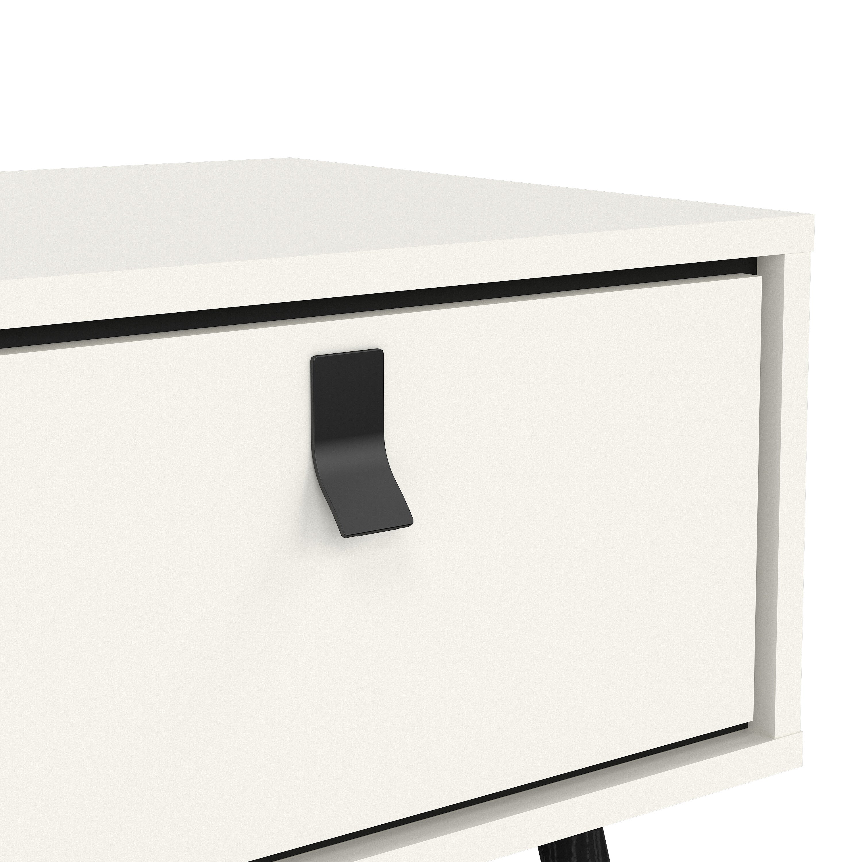 Raya Coffee Table with 1 Drawer in Matt White
