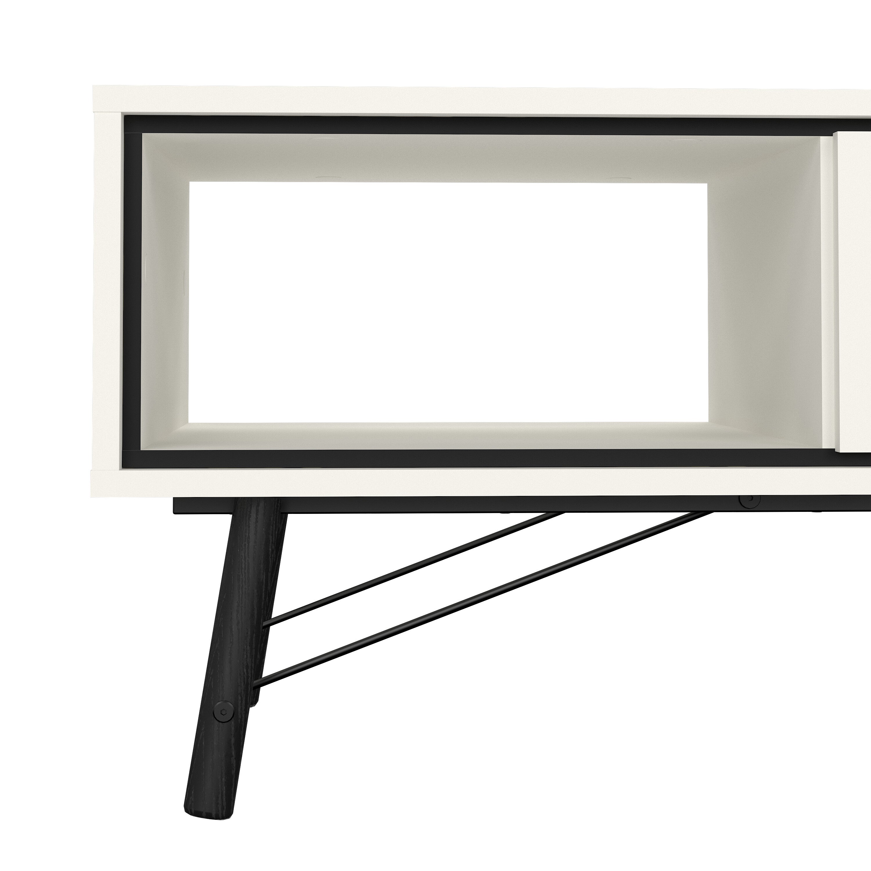 Raya Coffee Table with 1 Drawer in Matt White