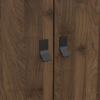 Raya Wardrobe 3 Doors 3 Drawers in Matt Black Walnut