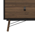 Raya Wide 6 Drawer Chest in Matt Black Walnut