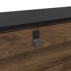 Raya Wide 6 Drawer Chest in Matt Black Walnut