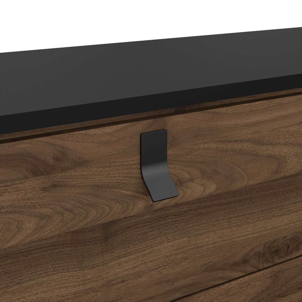 Raya Wide 6 Drawer Chest in Matt Black Walnut