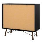Raya 6 Drawer Chest in Matt Black Walnut