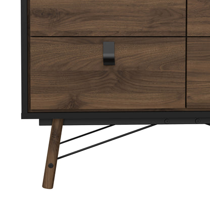 Raya 6 Drawer Chest in Matt Black Walnut