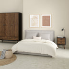 Raya Bedside Cabinet 2 Drawer in Matt Black Walnut
