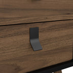 Raya Bedside Cabinet 2 Drawer in Matt Black Walnut