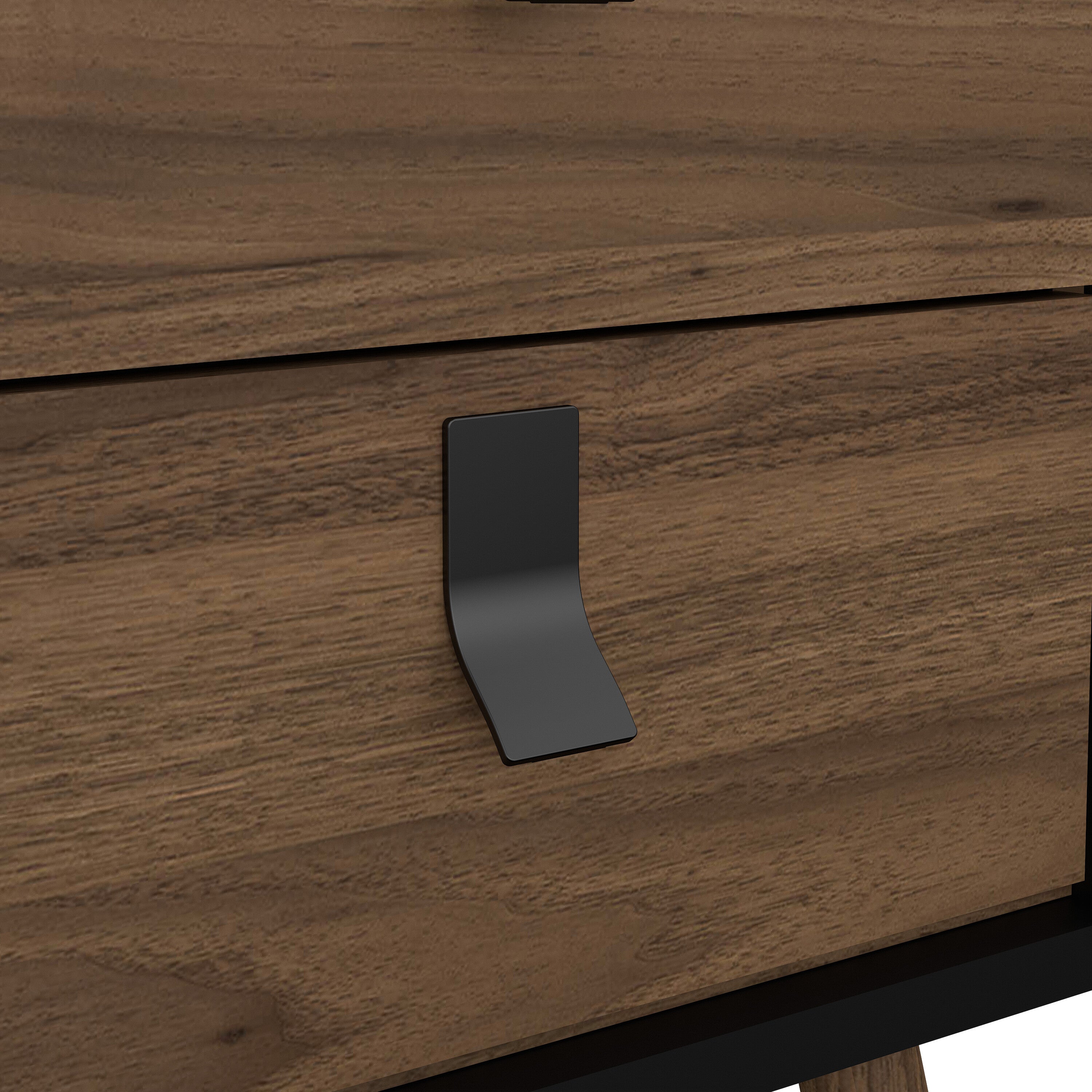 Raya Bedside Cabinet 2 Drawer in Matt Black Walnut