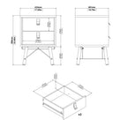 Raya Trio Bedroom Set -  in Matt Black Walnut