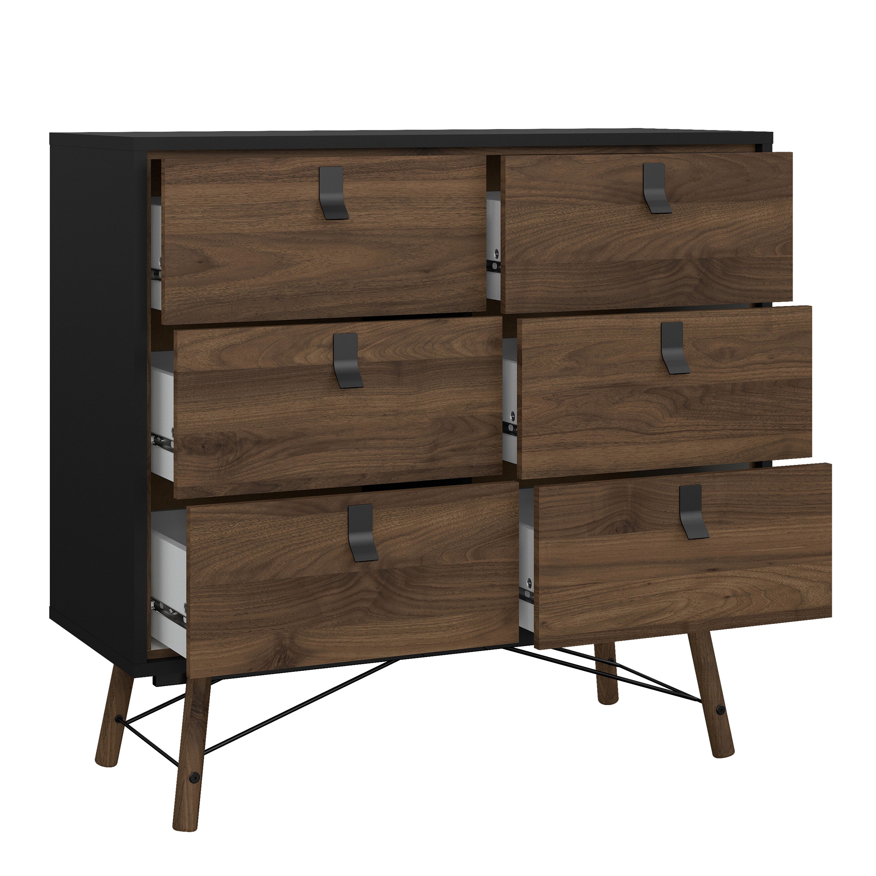 Raya Trio Bedroom Set -  in Matt Black Walnut
