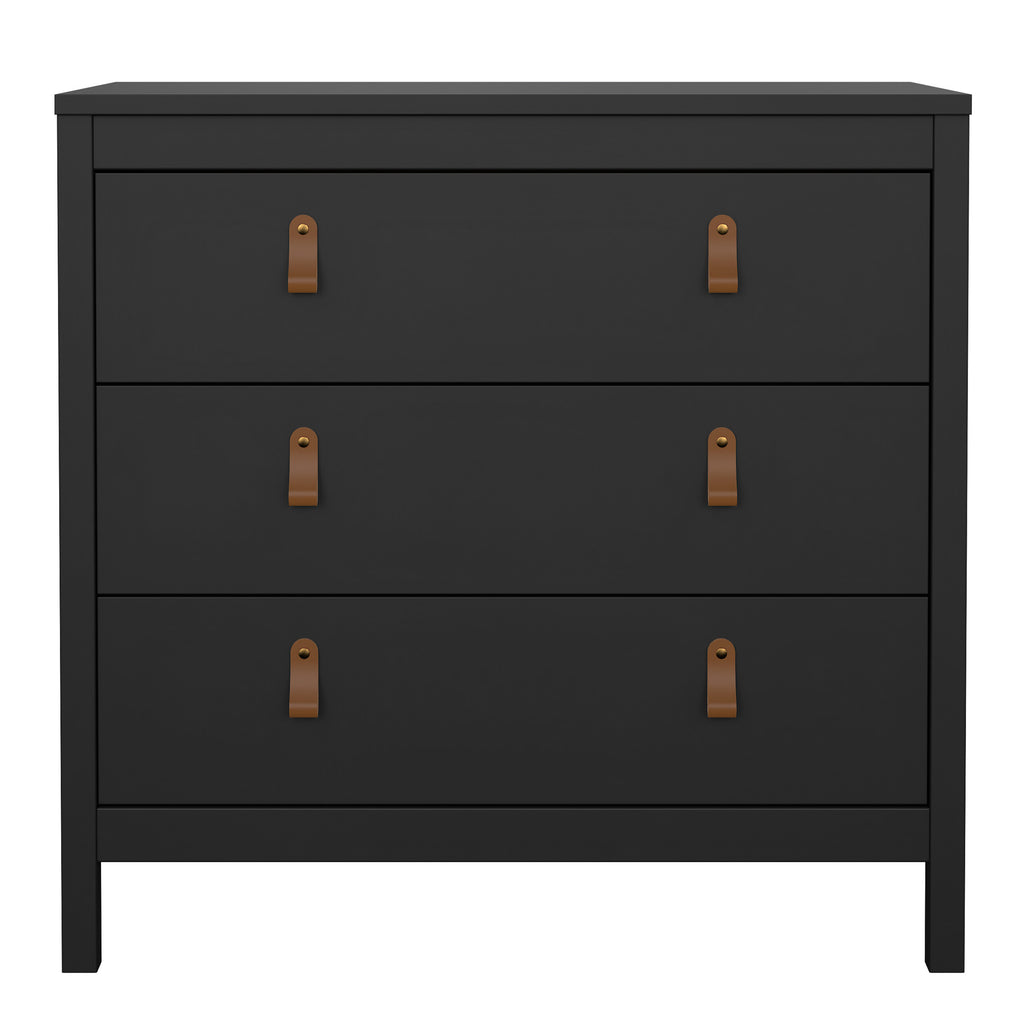 Barcelona Chest 3 Drawers in Matt Black