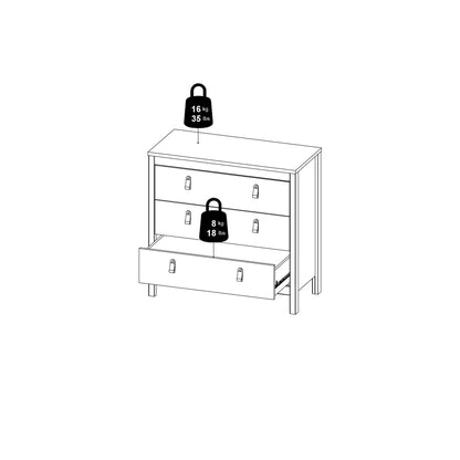 Barcelona Chest 3 Drawers in Cashmere