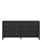 Barcelona Double Dresser 4+4 Drawers in Matt Black