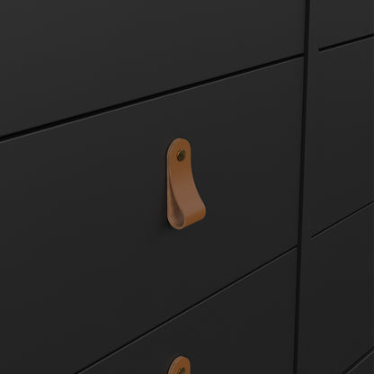 Barcelona Double Dresser 4+4 Drawers in Matt Black