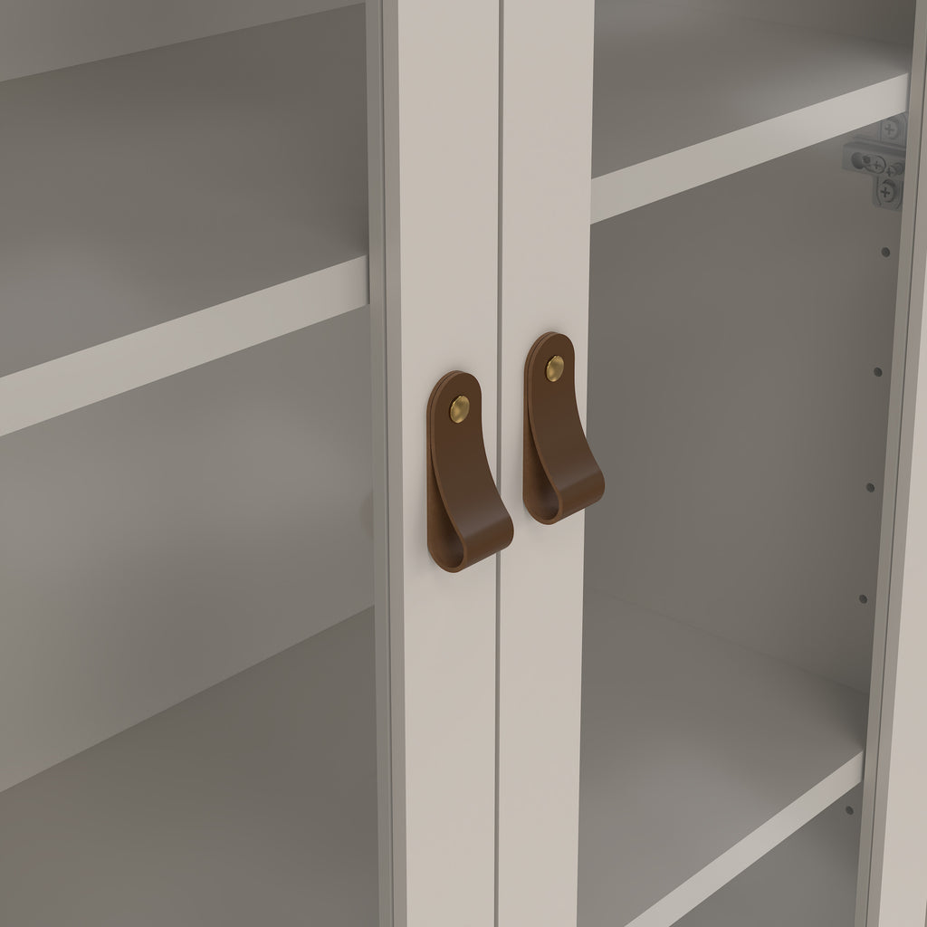 Barcelona China Cabinet 2 Glass Doors with 3 Drawers in Cashmere