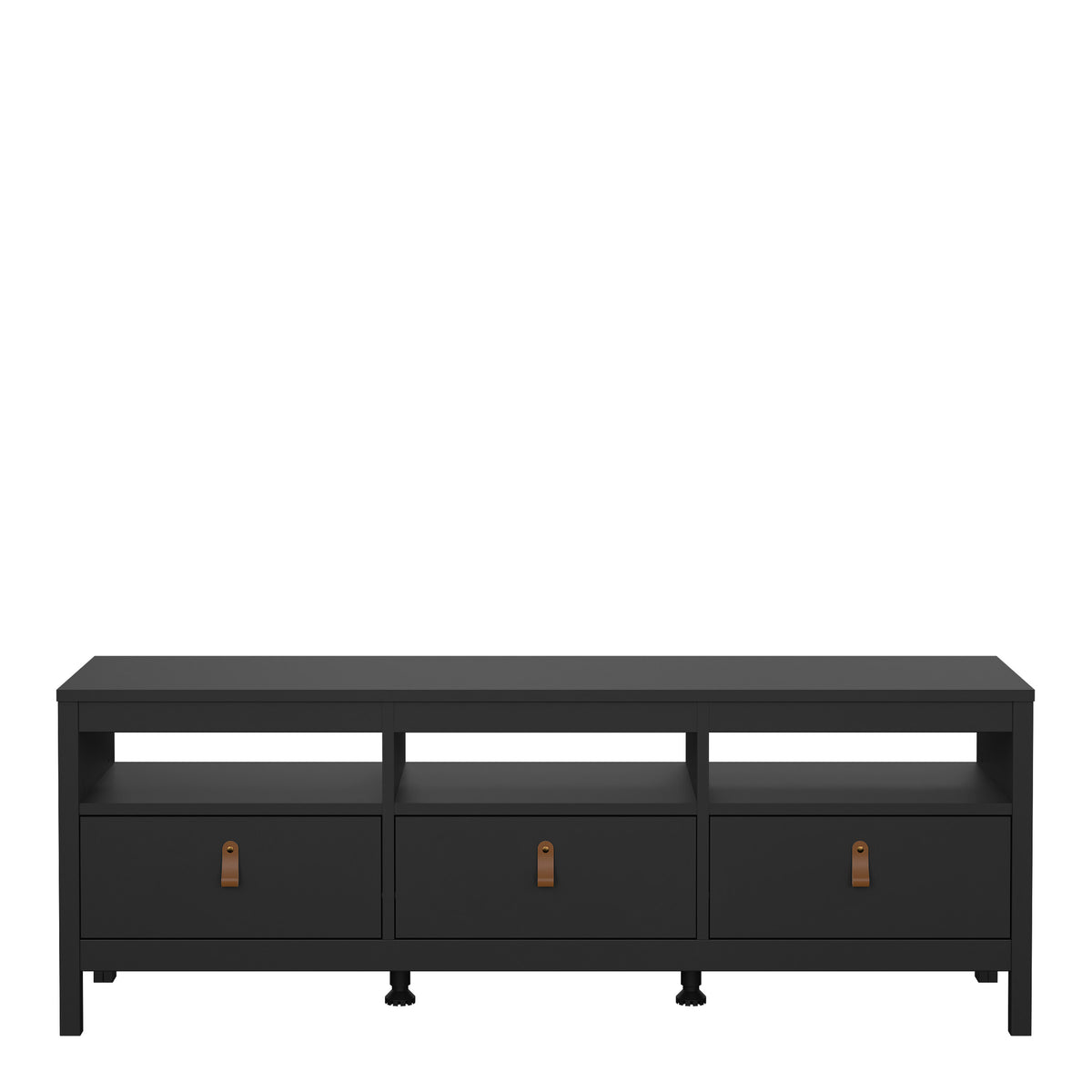 Barcelona TV Unit 3 Drawers in Matt Black