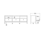 Barcelona TV Unit 3 Drawers in Cashmere