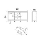 Barcelona Sideboard 2 Doors + 3 Drawers in Jackson Hickory Oak