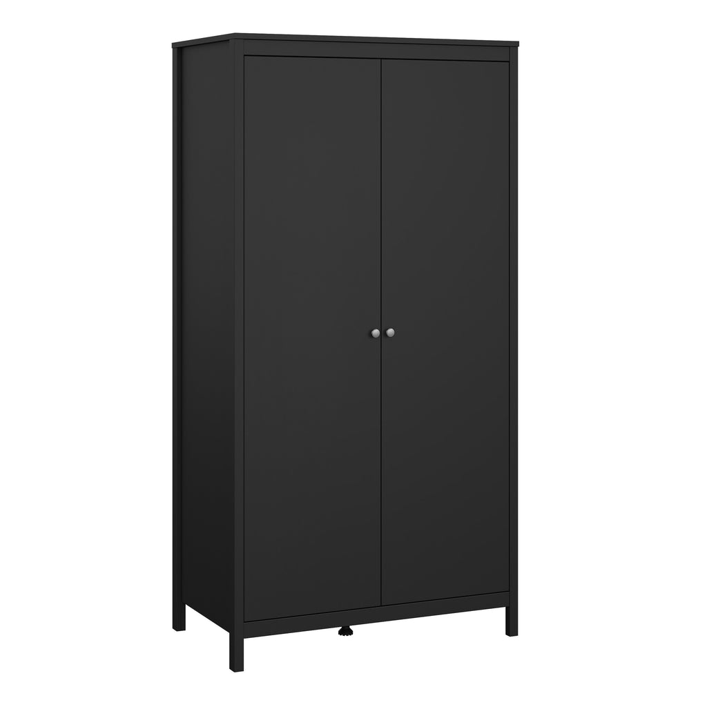 Barcelona Wardrobe with 2 Doors in Matt Black