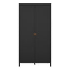 Barcelona Wardrobe with 2 Doors in Matt Black