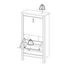 Barcelona Shoe Cabinet 2 Flip Down Doors in Cashmere