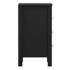 Barcelona Bedside Table 3 Drawers in Matt Black