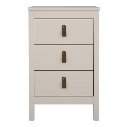 Barcelona Bedside Table 3 Drawers in Cashmere