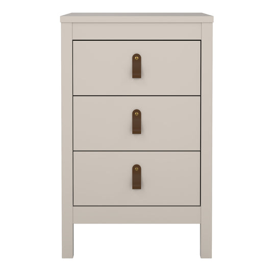 Barcelona Bedside Table 3 Drawers in Cashmere