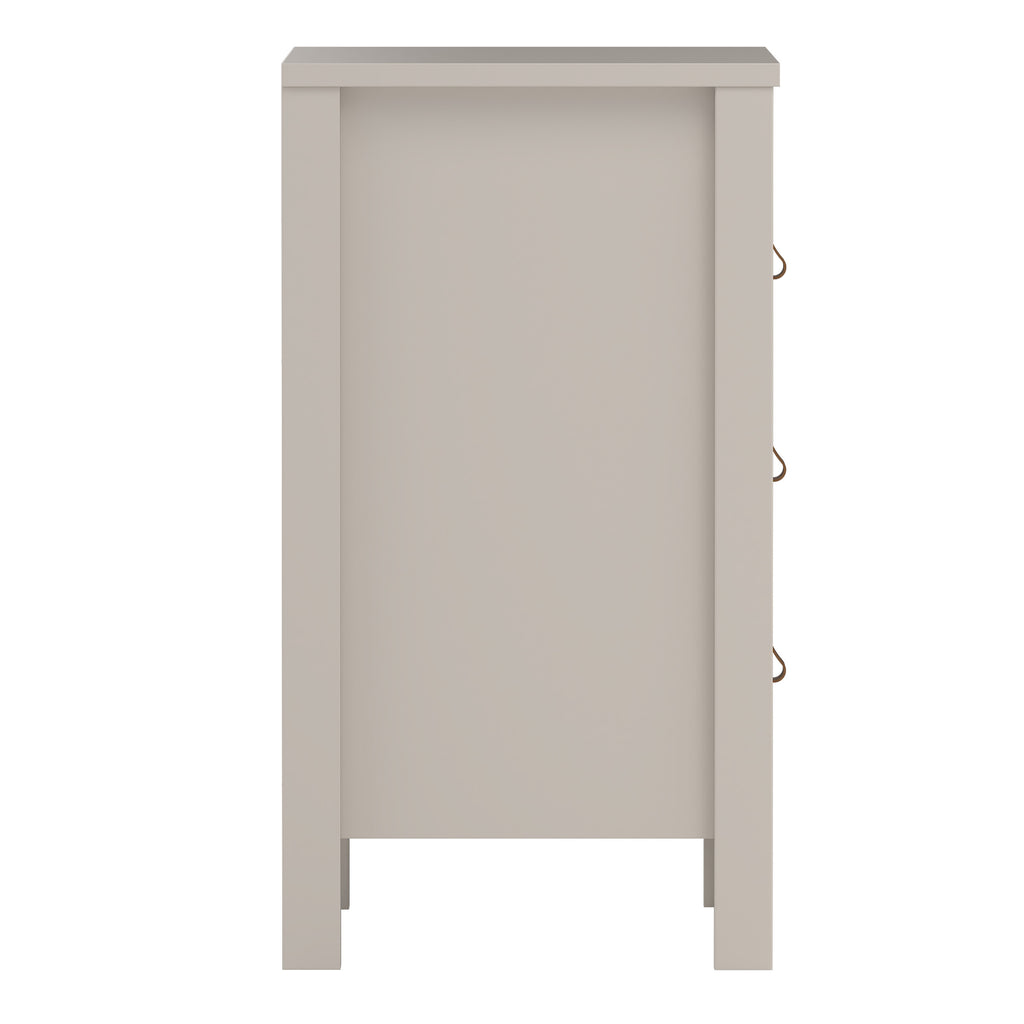 Barcelona Bedside Table 3 Drawers in Cashmere