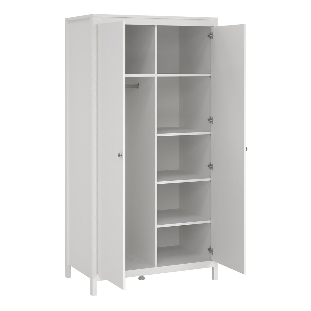 Maria Trio - Bedside Table 2 Drawers/ 3+2 DrawerChest/ 2 Door Wardrobe in White