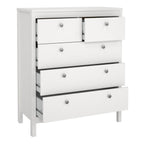 Maria Trio - Bedside Table 2 Drawers/ 3+2 DrawerChest/ 2 Door Wardrobe in White