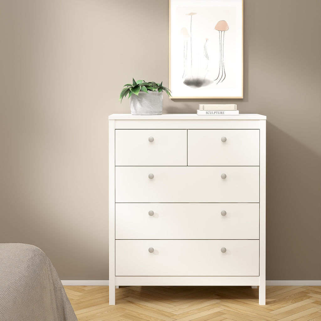 Maria Trio- 2 Drawer Bedside/ 3+2 Chest/ 3 Door Wardrobe in White