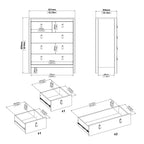 Maria Trio- 2 Drawer Bedside/ 3+2 Chest/ 3 Door Wardrobe in White