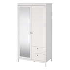 Maria Wardrobe with 1 Door 1 Mirror Door 2 Drawers White