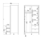 Maria Wardrobe with 1 Door 1 Mirror Door 2 Drawers Matt Black