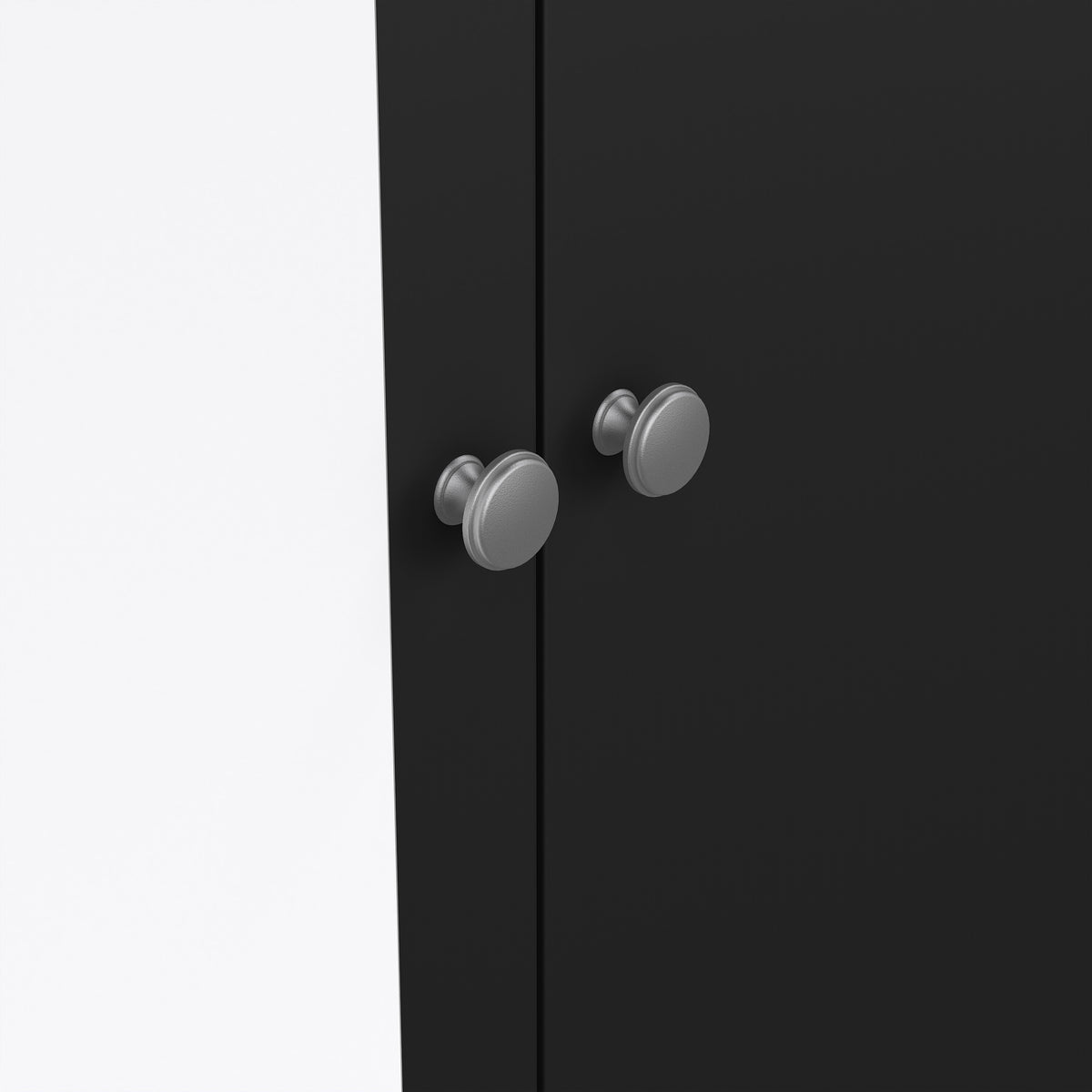 Maria Wardrobe with 1 Door 1 Mirror Door 2 Drawers Matt Black