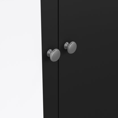 Maria Wardrobe with 1 Door 1 Mirror Door 2 Drawers Matt Black