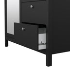 Maria Wardrobe with 1 Door 1 Mirror Door 2 Drawers Matt Black